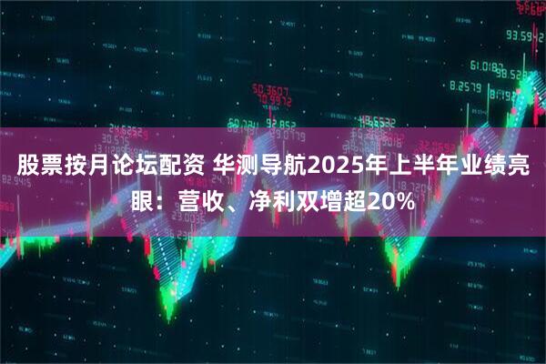 股票按月论坛配资 华测导航2025年上半年业绩亮眼：营收、净利双增超20%